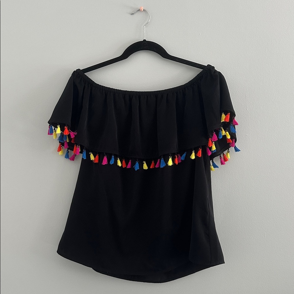 INC International Concepts Black Top Popsicle Line Size Medium